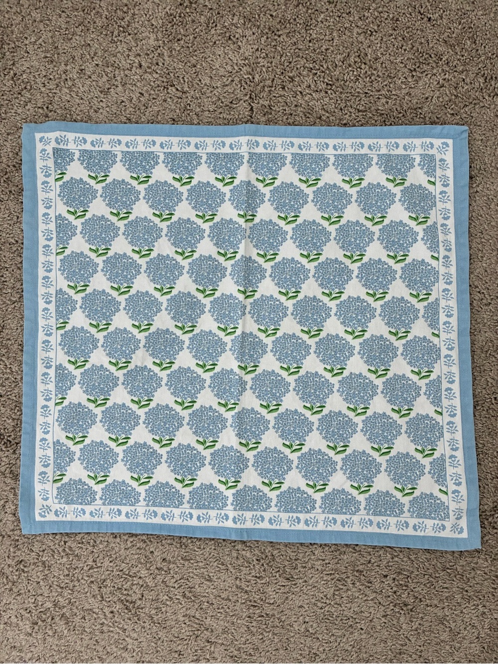 Blue Floral Cotton - Hydrangea Pattern cloth napkins set of 2